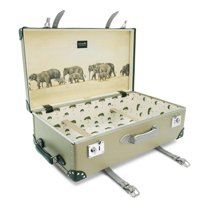 Elephant Family · Large Check-In - 2 Wheels | Olive Grey/Kerry Green/Chrome