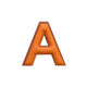 Alphabet · Leather Sticker | Orange/Brown | A