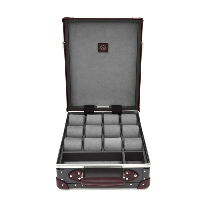 Centenary · 12-Slot Watch Case | Brown/Burgundy - GLOBE-TROTTER