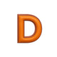 Alphabet · Leather Sticker | Orange/Brown | D