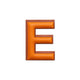 Alphabet · Leather Sticker | Orange/Brown | E