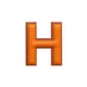 Alphabet · Leather Sticker | Orange/Brown | H