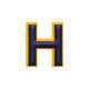 Alphabet · Leather Sticker | Yellow/Dark Blue | H