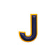 Alphabet · Leather Sticker | Yellow/Dark Blue | J