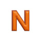 Alphabet · Leather Sticker | Orange/Brown | N