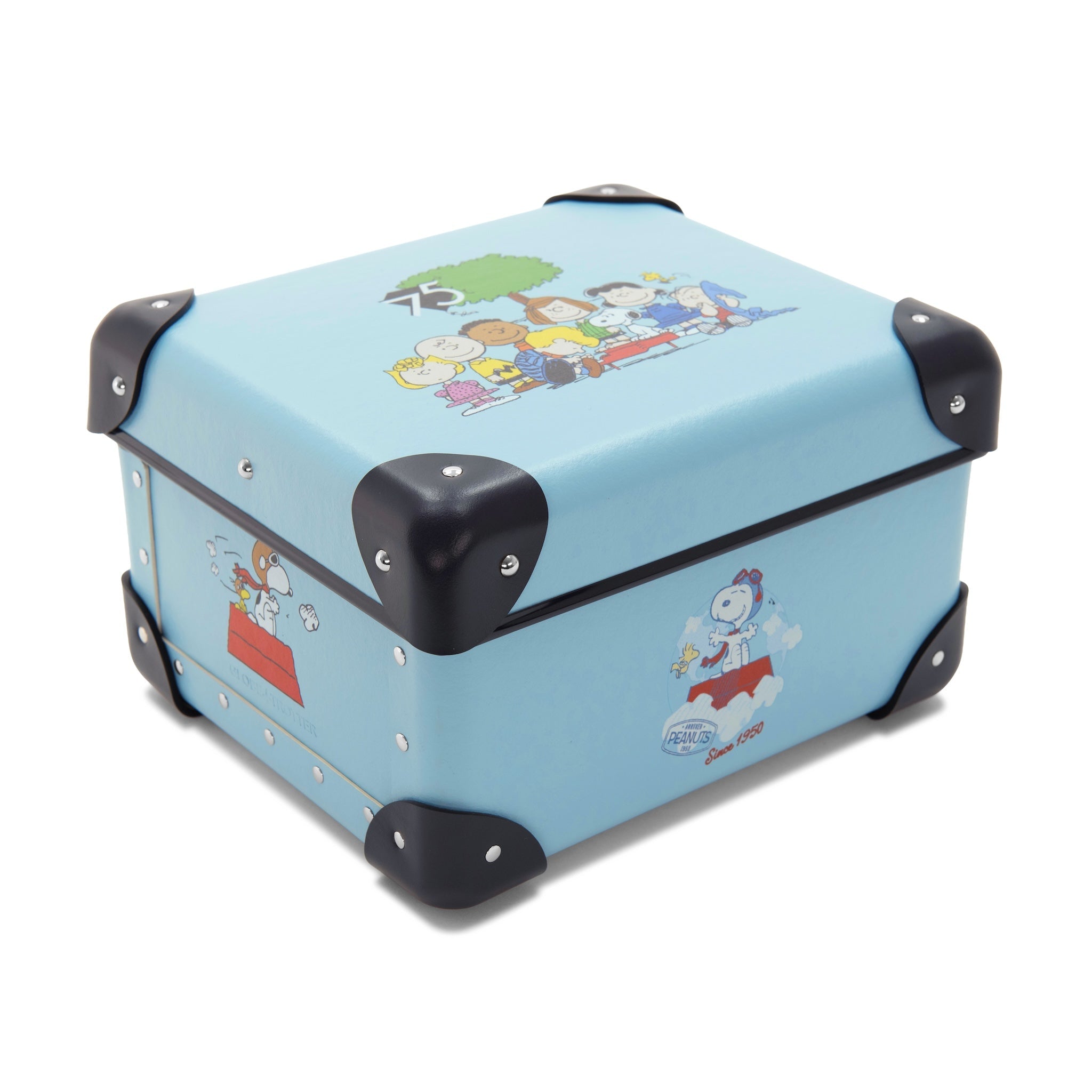 Peanuts 75th Anniversary · Small Storage Box | Pastel Blue/Navy/Chrome