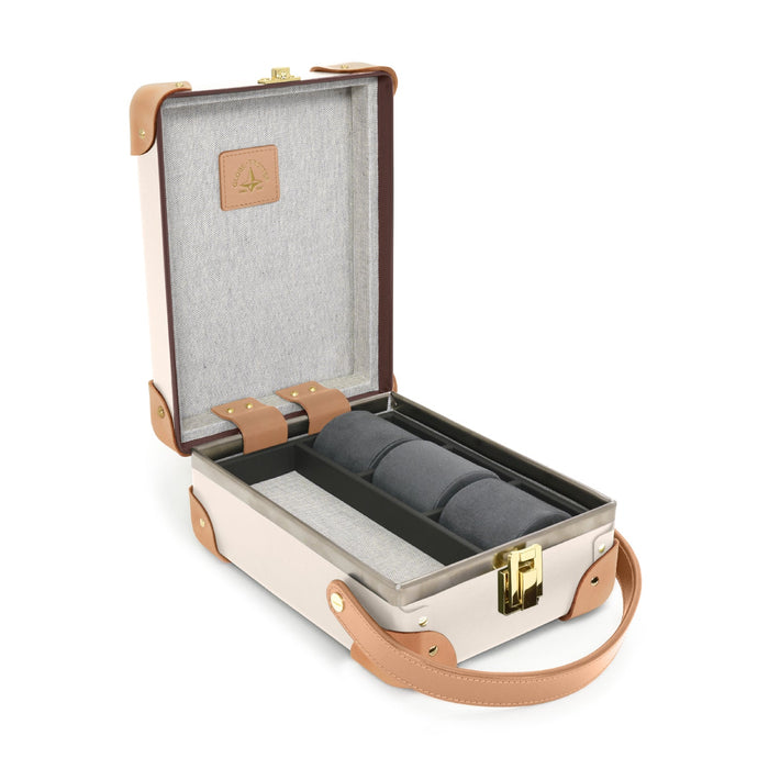 Safari · 3-Slot Watch Case | Ivory/Natural - GLOBE-TROTTER
