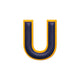 Alphabet · Leather Sticker | Yellow/Dark Blue | U