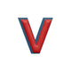 Alphabet · Leather Sticker | Red/Petrol Blue | V
