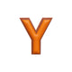 Alphabet · Leather Sticker | Orange/Brown | Y